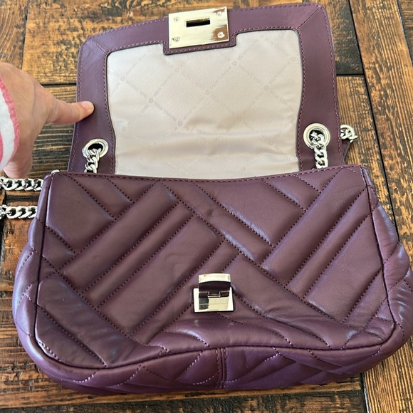 Michael Kors Purple Quilted Shoulder with Chain Strap Bag - Picture 5 of 10